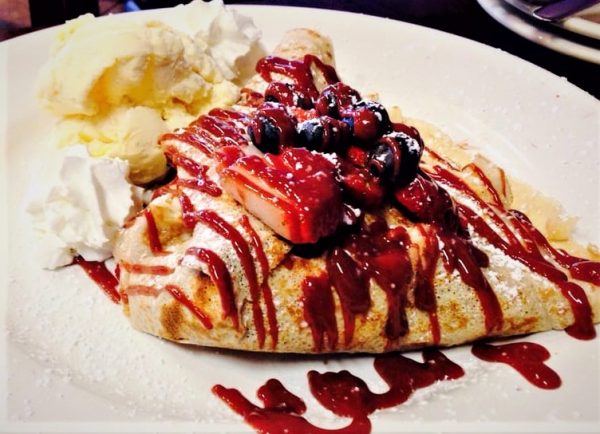 Dessert crepe for berry lovers.