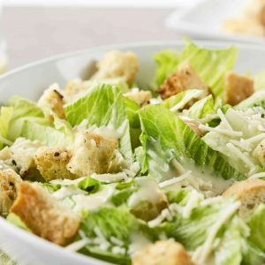 Fresh and simple Caesar salad.