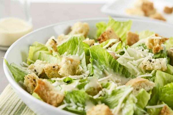 Fresh and simple Caesar salad.