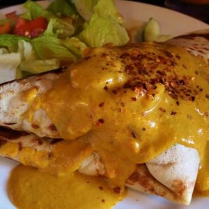 CHICKEN MASALA CREPE, spicy version available