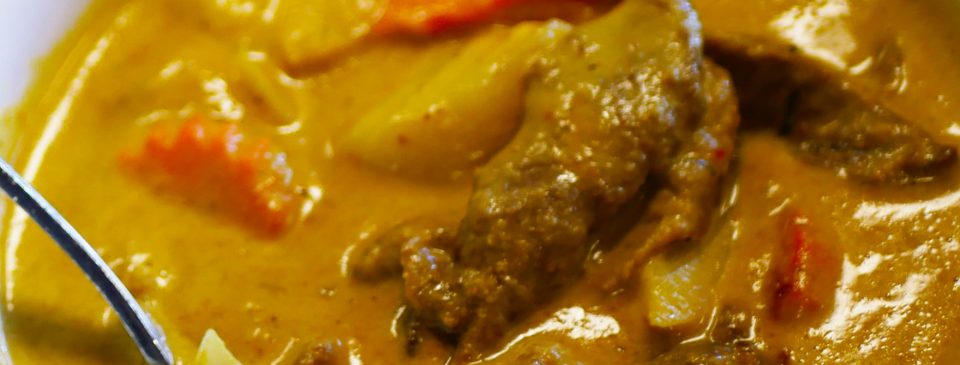 Tenderized lamb and Thai Curry.