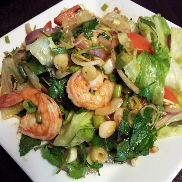Spicy shrimp Thai salad.