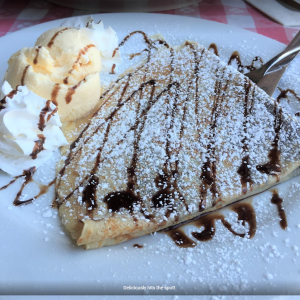 Simple but delicious chocolate nutella crepe.