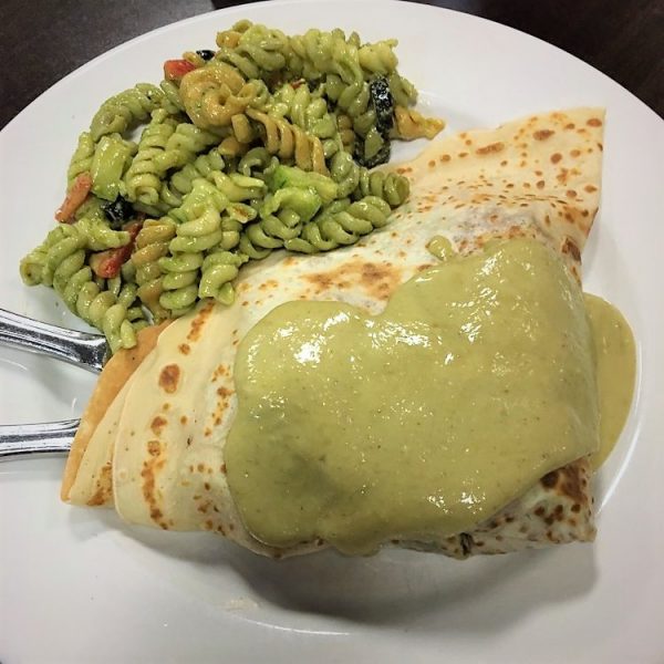 Rich and Creamy green curry crepe