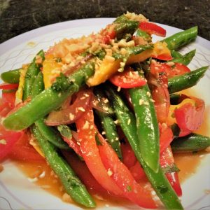 Spicy Green bean salad with Thai dressing.