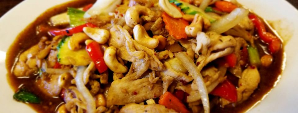 One of the most popular Thai dishes in the U.S. Cashew nut chicken.