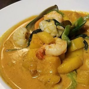 Mango curry seafood Thai special dish
